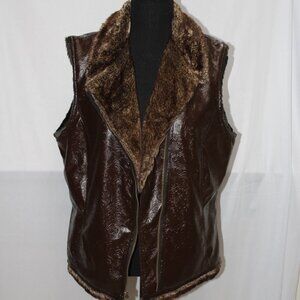 Tsunami Womens Brown Vest Faux Fur Lined